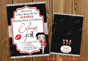 Betty Boop Birthday Party Invitations Betty Boop Birthday Invitation by Uniquedesignzzz On Etsy