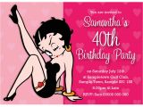 Betty Boop Birthday Party Invitations Personalised Birthday Party Invitations Betty Boop for Any Age