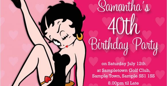 Betty Boop Birthday Party Invitations Personalised Birthday Party Invitations Betty Boop for Any Age