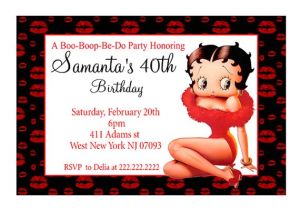 Betty Boop Birthday Party Invitations Personalized Betty Boop Birthday Party Invitation Printable