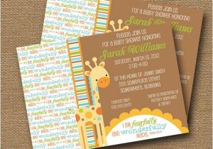 Bible Verses for Baby Shower Invitations Giraffe Baby Shower Invitation Diy Printable Baby Boy
