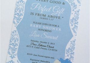 Bible Verses for Baby Shower Invitations Items Similar to James 1 17 Invitation Boys Baby Shower
