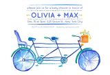 Bicycle Baby Shower Invitations Baby Shower Invitations Bicycle Built for 3 at Minted