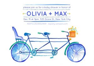 Bicycle Baby Shower Invitations Baby Shower Invitations Bicycle Built for 3 at Minted