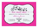 Bicycle Baby Shower Invitations Tandem Bicycle Girl Baby Shower Invitation