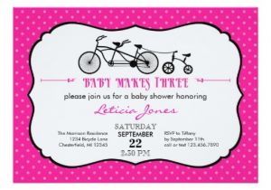 Bicycle Baby Shower Invitations Tandem Bicycle Girl Baby Shower Invitation