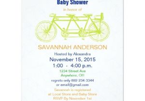 Bicycle Baby Shower Invitations Vintage Lime Bicycle Baby Shower Invitation