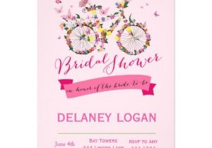 Bicycle Bridal Shower Invitations Bridal Shower Floral Bicycle Invitation Zazzle