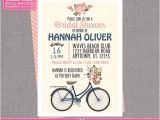 Bicycle Bridal Shower Invitations Spring Bicycle Bridal Shower Invitation Floral by