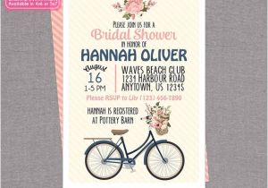 Bicycle Bridal Shower Invitations Spring Bicycle Bridal Shower Invitation Floral by