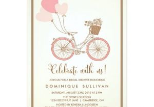 Bicycle Bridal Shower Invitations Vintage Pink Bicycle Bridal Shower Invitation Zazzle