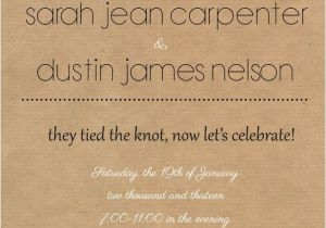 Big Engagement Party Small Wedding Invitation Wording Rustic Reception Invite I Like the Wording Of This