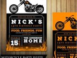 Biker Party Invitations Biker Motorcycle Birthday Invitation Diy Printable