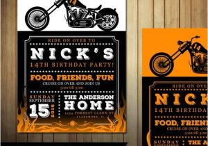 Biker Party Invitations Biker Motorcycle Birthday Invitation Diy Printable