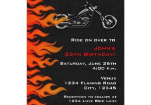 Biker Party Invitations Biker Motorcycle Leather Flames Party Invitation Zazzle