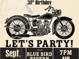 Biker Party Invitations Motorcycle Birthday Party Invitation Poster Vintage