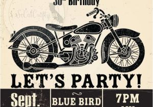 Biker Party Invitations Motorcycle Birthday Party Invitation Poster Vintage