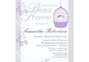 Bird Bridal Shower Invitations Love Birds Lilac Bridal Shower Invitations