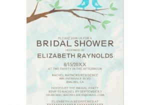 Bird Bridal Shower Invitations Rustic Blue Bird Bridal Shower Invitations