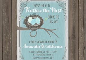 Bird Nest Baby Shower Invitations Bird Nest Baby Shower Invitation Feather the Nest Baby