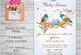 Bird Nest Baby Shower Invitations Watercolor Birds Nest Baby Shower Invitations Diy U Print