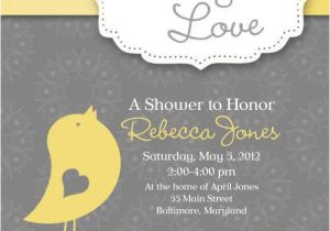 Bird themed Baby Shower Invitations Baby Bird theme Baby Shower Invitation Grey by