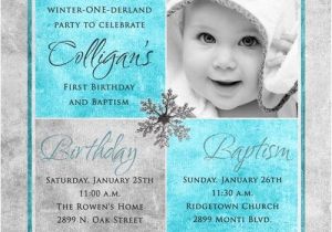 Birthday and Baptism Invitations Winter Birthday Baptism Invitation One Derland