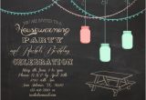 Birthday and Housewarming Party Invitation Items Similar to Invitation Chalkboard Picnic Mason Jar
