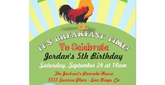 Birthday Breakfast Invitation Template Rise and Shine Breakfast Birthday Party Invitation Zazzle