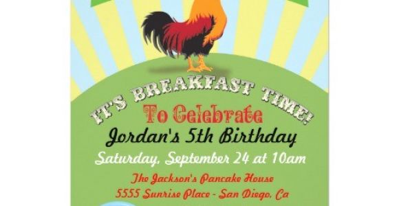 Birthday Breakfast Invitation Wording Personalized Pancakes Invitations Custominvitations4u Com