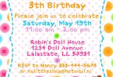 Birthday Card Invitation Example button Doll Birthday Invitation Card Customize by