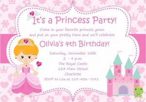 Birthday Card Invitation Example Princess Birthday Party Invitations Princess Birthday