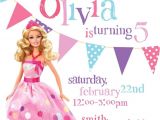 Birthday Invitation Barbie Template Barbie theme Birthday Invitation Diy Printable by