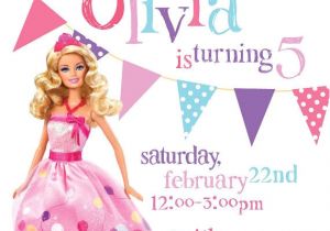 Birthday Invitation Barbie Template Barbie theme Birthday Invitation Diy Printable by