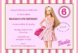 Birthday Invitation Barbie Template Items Similar to 5×7 Barbie Milestone Birthday Invitation