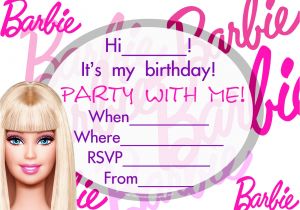 Birthday Invitation Barbie Template Printable Birthday Invitations for Kids Boys or Girls