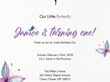 Birthday Invitation butterfly Template 30 First Birthday Invitations Free Psd Vector Eps Ai