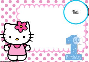 Birthday Invitation Card Template Hello Kitty Free Hello Kitty 1st Birthday Invitation Template Free