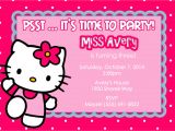 Birthday Invitation Card Template Hello Kitty Invitation Cards Sparkling English