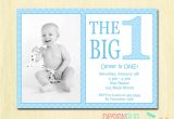 Birthday Invitation Cards for 1 Year Old Boy the Big E First Birthday Baby Boy Invitation Custom