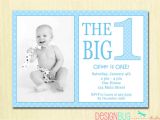 Birthday Invitation Cards for 1 Year Old Boy the Big E First Birthday Baby Boy Invitation Custom