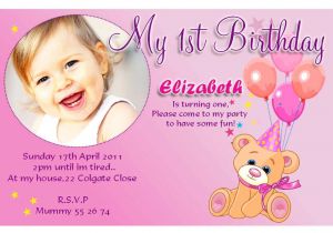 Birthday Invitation Cards for 1 Year Old Sample 20 Birthday Invitations Cards – Sample Wording Printable