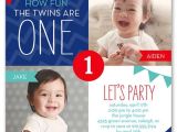 Birthday Invitation Cards for 1 Year Old Twins 12 Twin Birthday Invitations Templates Free Sample