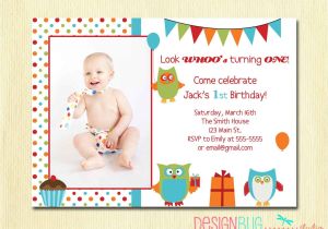 Birthday Invitation Cards for 1 Year Old Twins Owl Birthday Boy Invitation First Birthday 1 2 3