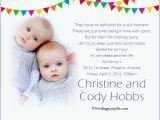 Birthday Invitation Cards for 1 Year Old Twins Twin Birthday Party Invitation Wording Wordings and Messages