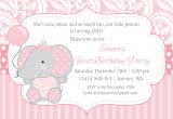 Birthday Invitation Elephant Template Elephant Birthday Invitation for Girls Kids First