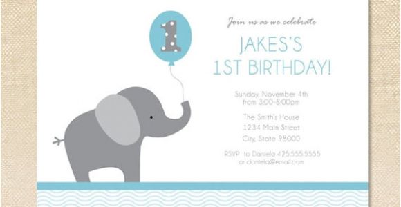 Birthday Invitation Elephant Template Elephant Birthday Invitation Set Of 12