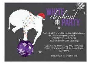 Birthday Invitation Elephant Template White Elephant Party Invitation Purple Gray Zazzle