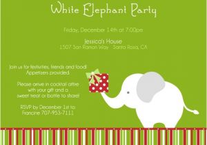 Birthday Invitation Elephant Template White Elephant Party Invitations for Jessicalynn84