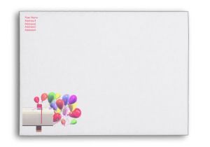 Birthday Invitation Envelope Template Birthday Party Invite Balloon Mail A7 Envelope Zazzle Com